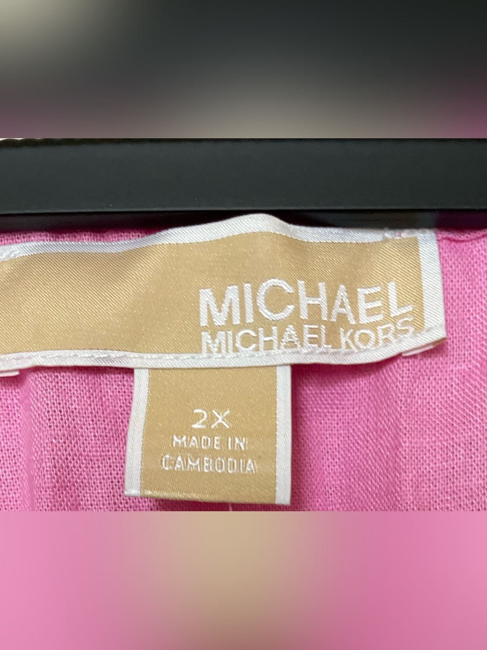 NWT Michael Kors Pink Off-Shoulder Linen Blend Blouse | Tie Sleeves - Picture 4 of 13